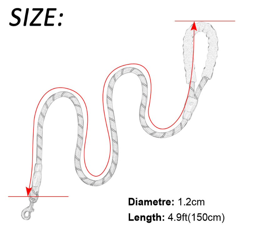 Reflective Nylon Dog Leash for Small, Medium, and Large Dogs - Ideal for Walking and Training